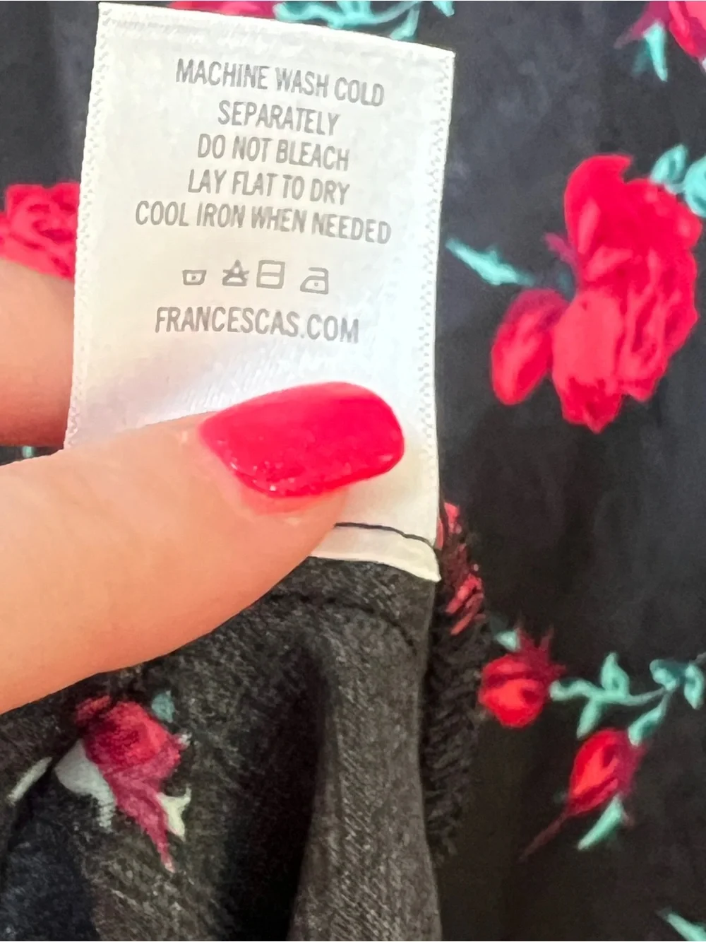 Vintage 90s Y2K Black A-Line Maxi Skirt with Red Rose Print